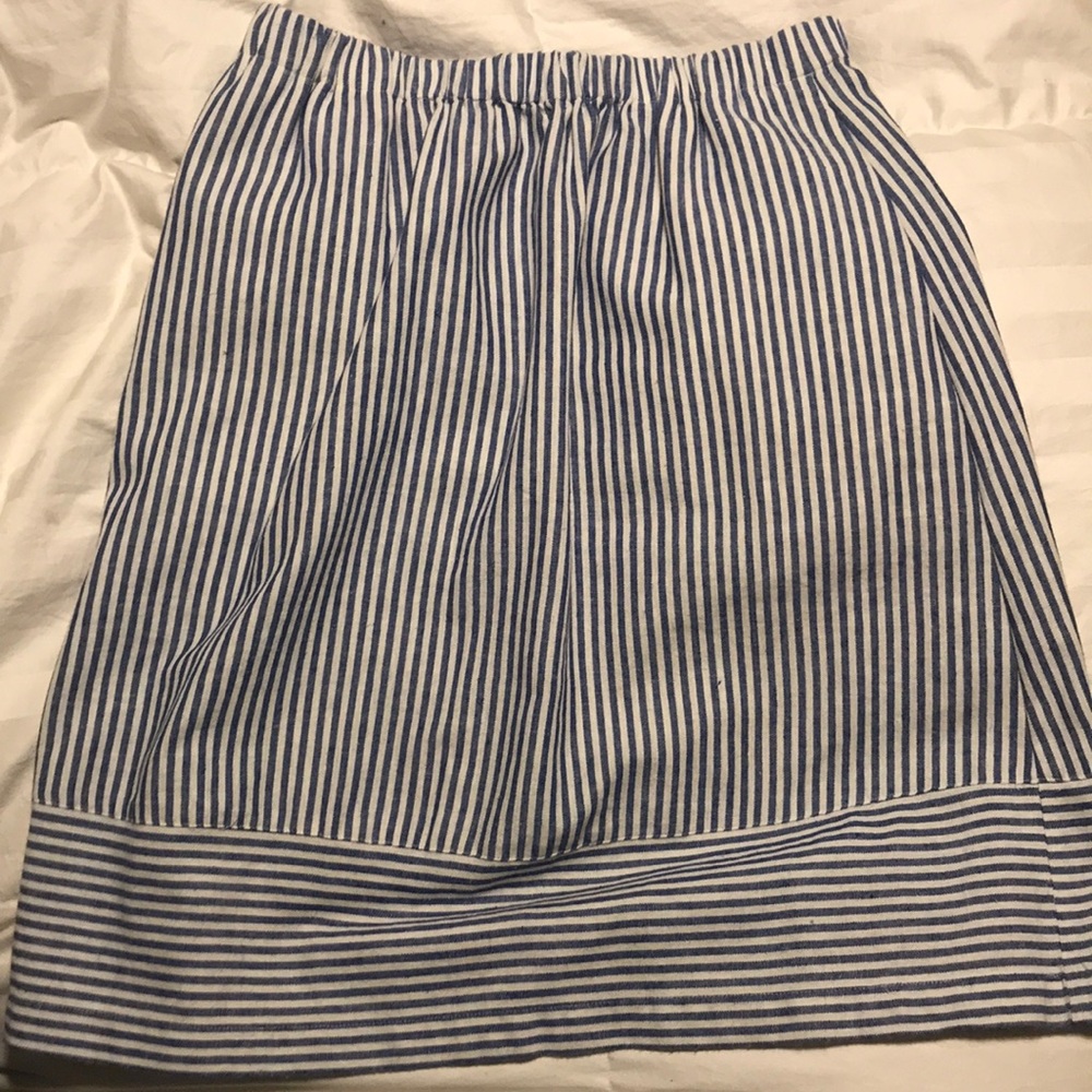 Jcrew blue and white striped skirt.Elastic waist